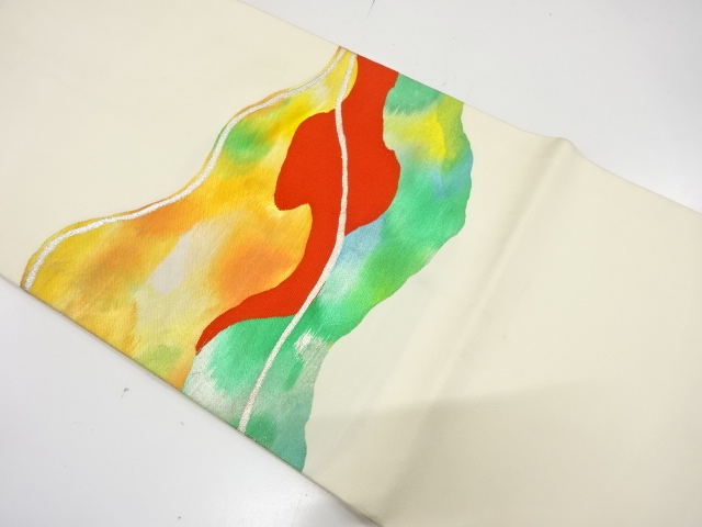 JAPANESE KIMONO / ANTIQUE NAGOYA OBI / SILK / WOVEN MIST